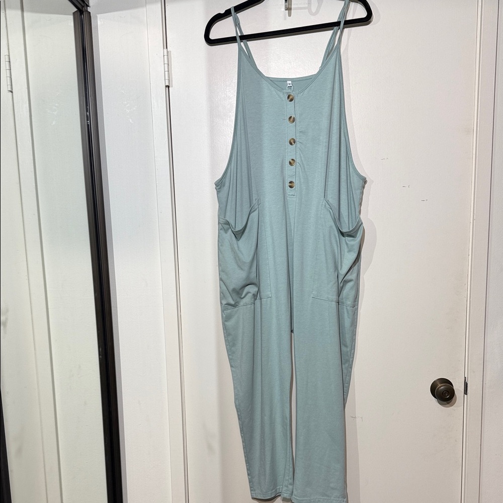 Light Sage Women's Button-Front Jumpsuit